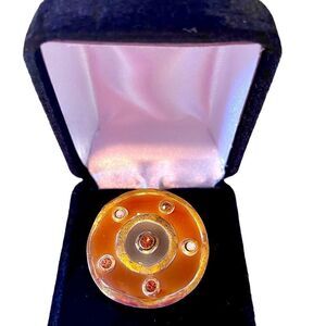 T-Street London Stylish Circle Ring with 5 crystals.